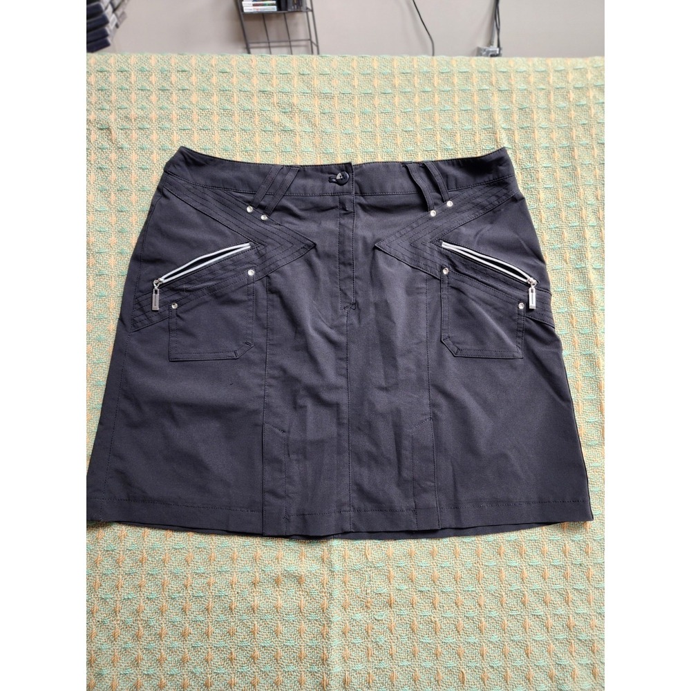 Jamie Sadock Womens Size 8 Golf Shorts Skirt Swim Black Quick Dry Skort